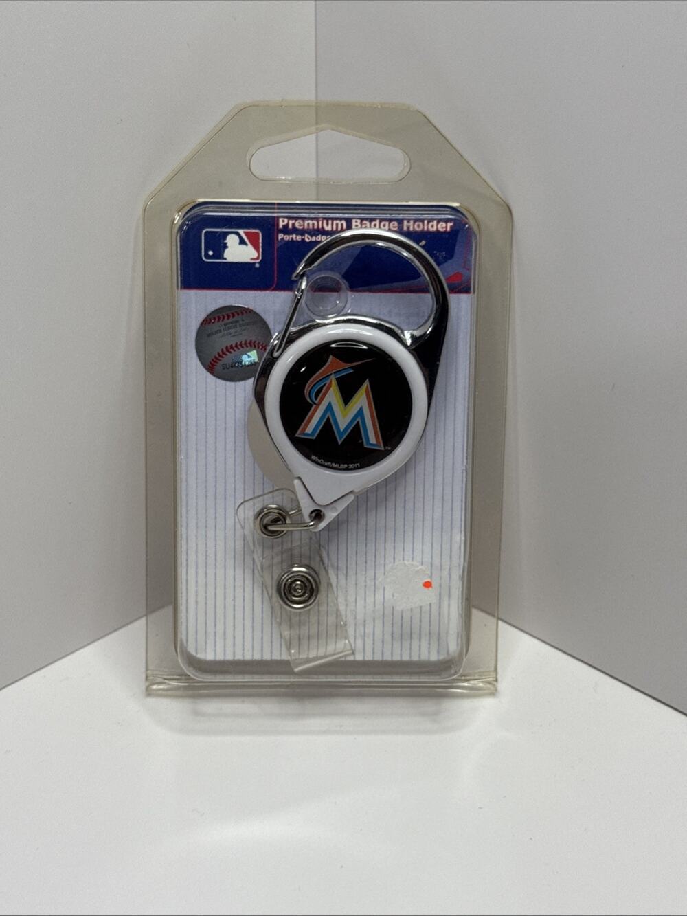 Miami Marlins Retractable Metal Badge Holder [NEW] MLB Key Chain ID Ring